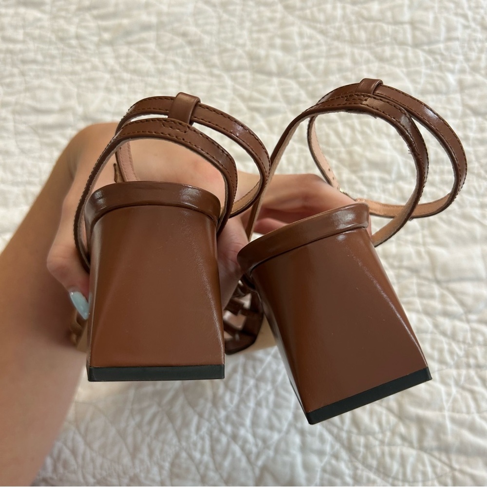 J.Crew Layne Strappy-Sandal Heels in Brown Leather - Picture 6 of 8